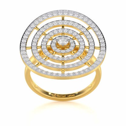 Gem Gaze Silver Ring - Yellow Gold - Image 2