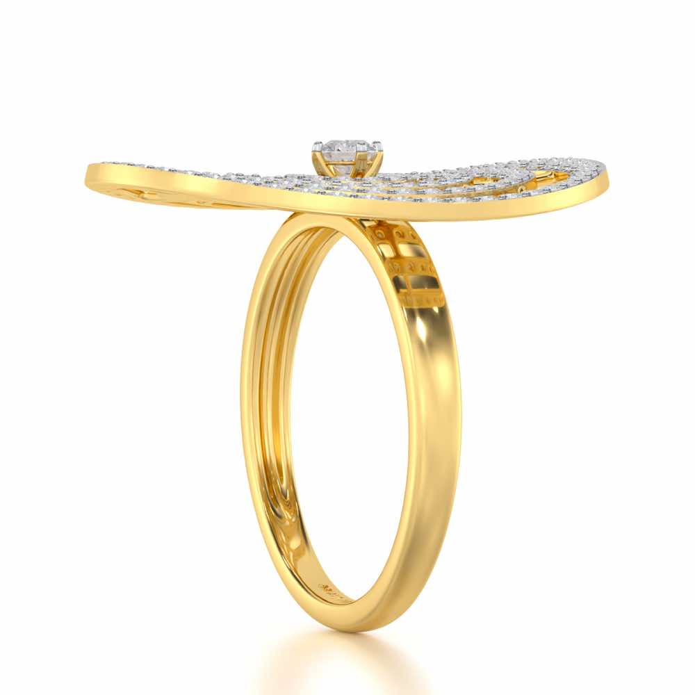 Gem Gaze Silver Ring - Yellow Gold - Image 4