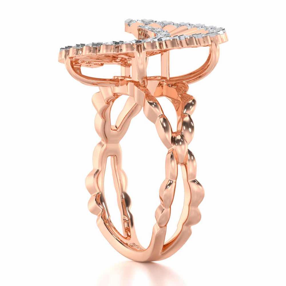 Gem Glimpse Silver Ring - Rose Gold - Image 3