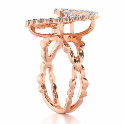 Gem Glimpse Silver Ring - Rose Gold - Image 3