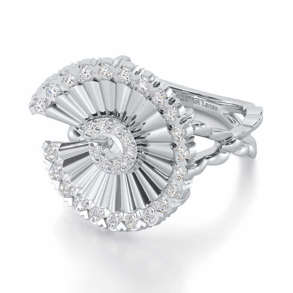 Gem Glimpse Silver Ring - White Gold - Image 2