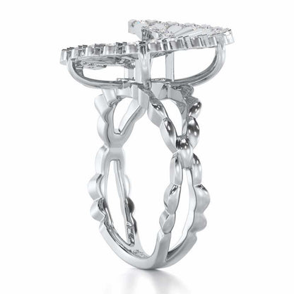 Gem Glimpse Silver Ring - White Gold - Image 3