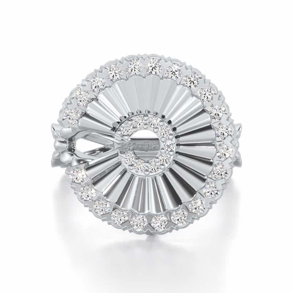 Gem Glimpse Silver Ring - White Gold - Image 4