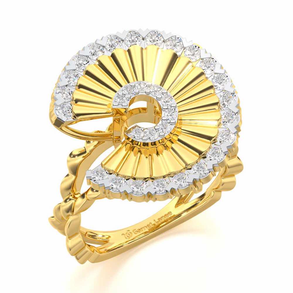 Gem Glimpse Silver Ring - Yellow Gold - Image 1