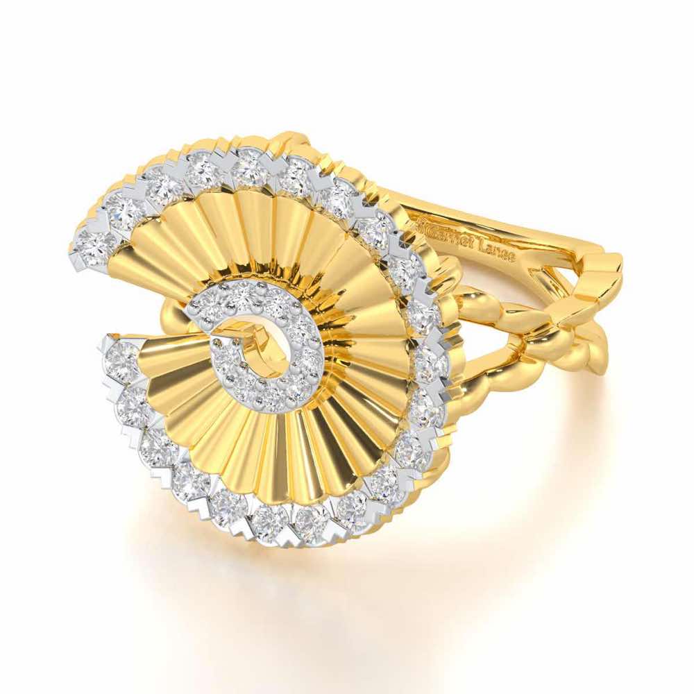Gem Glimpse Silver Ring - Yellow Gold - Image 2