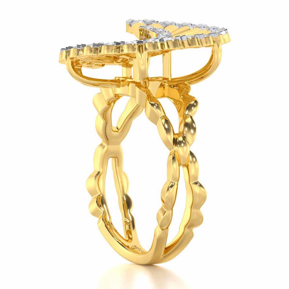 Gem Glimpse Silver Ring - Yellow Gold - Image 3