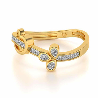 Genteel Silver Ring - Yellow Gold - Image 2