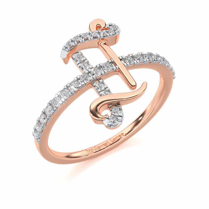 Gentle Gemini Silver Ring - Rose Gold - Image 1