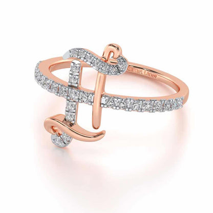 Gentle Gemini Silver Ring - Rose Gold - Image 2