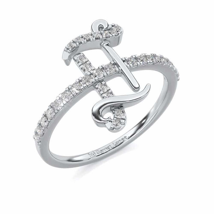 Gentle Gemini Silver Ring - White Gold - Image 1