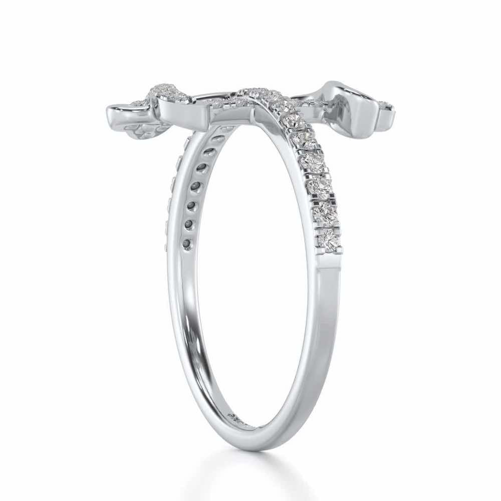 Gentle Gemini Silver Ring - White Gold - Image 3