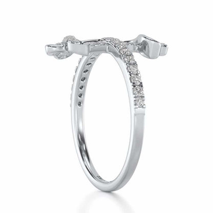 Gentle Gemini Silver Ring - White Gold - Image 3