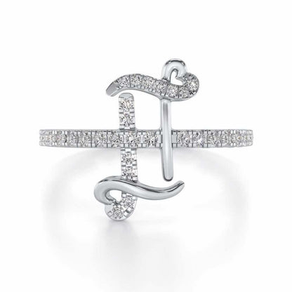 Gentle Gemini Silver Ring - White Gold - Image 4