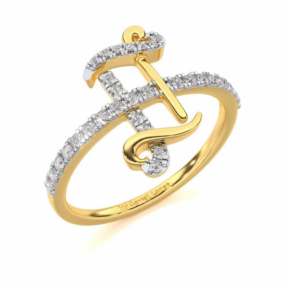 Gentle Gemini Silver Ring - Yellow Gold - Image 1