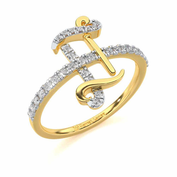 Gentle Gemini Silver Ring - Yellow Gold - Image 1