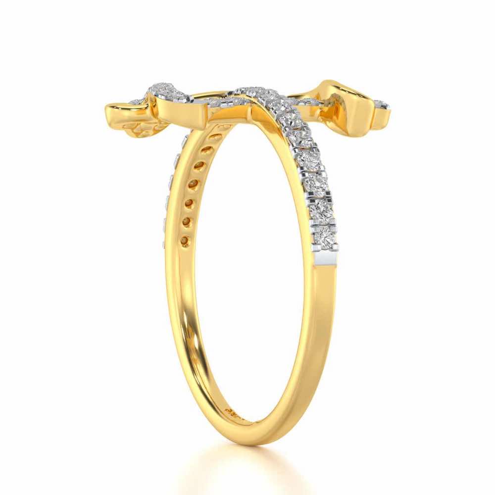 Gentle Gemini Silver Ring - Yellow Gold - Image 3
