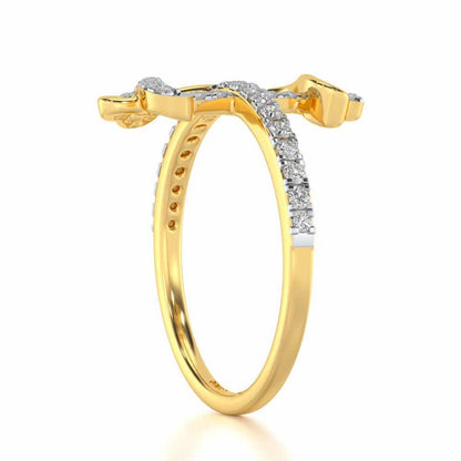 Gentle Gemini Silver Ring - Yellow Gold - Image 3