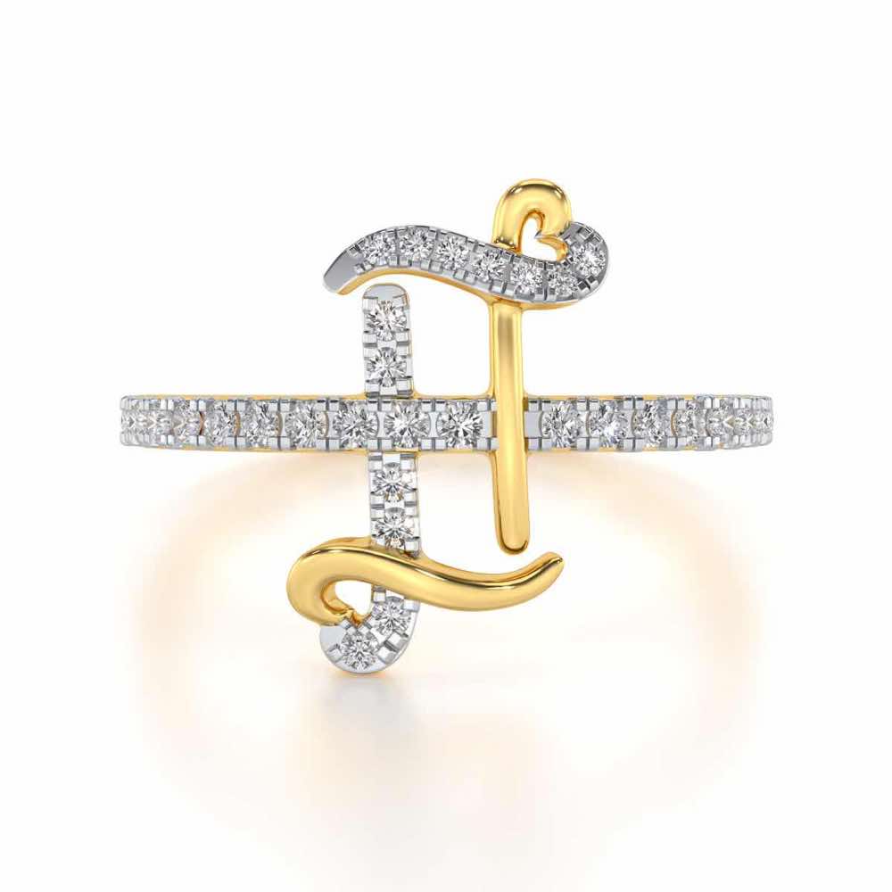 Gentle Gemini Silver Ring - Yellow Gold - Image 4