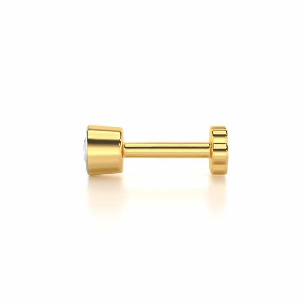 Gentle Radiance Silver Nosepin - Yellow Gold - Image 3