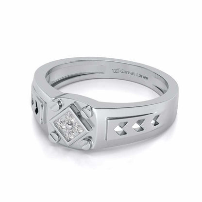 Geometric Ring For Men - White Gold - Image 2