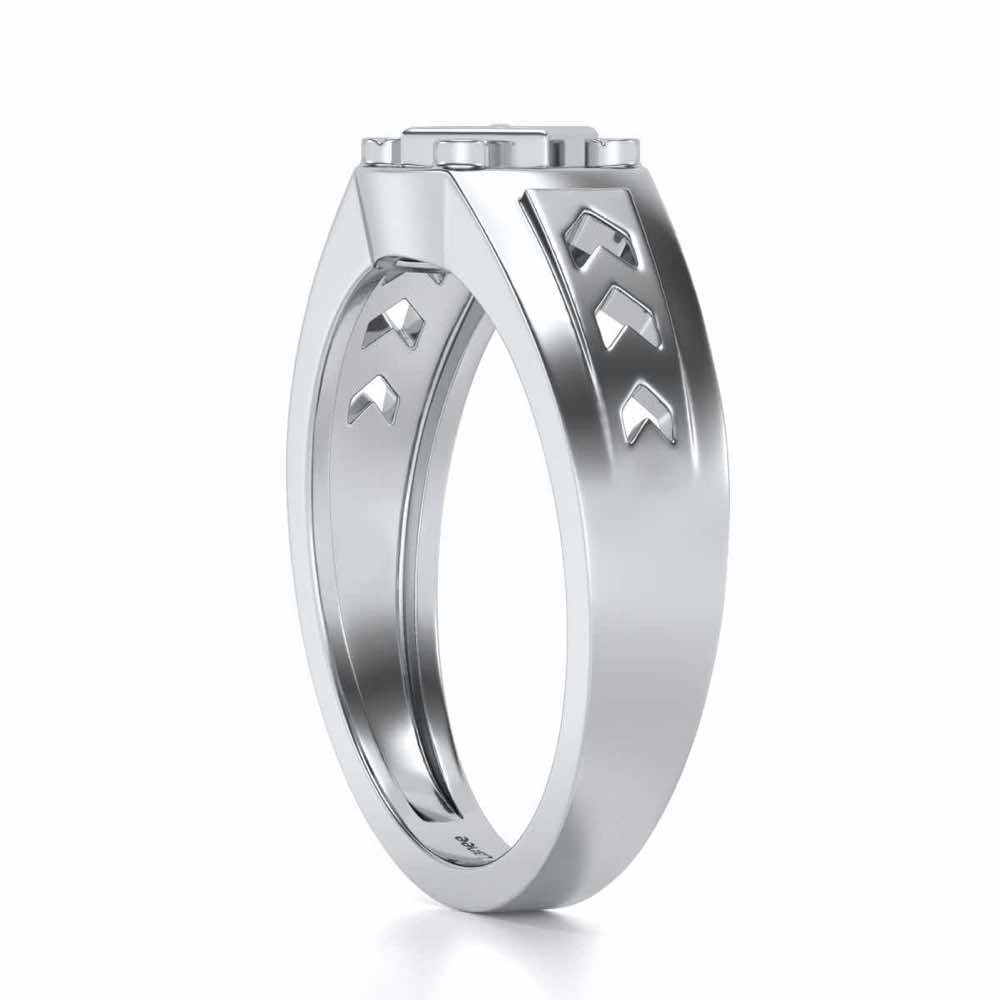 Geometric Ring For Men - White Gold - Image 3