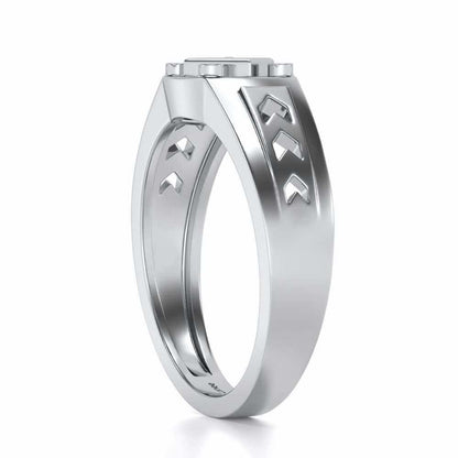 Geometric Ring For Men - White Gold - Image 3