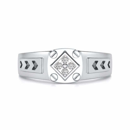 Geometric Ring For Men - White Gold - Image 4