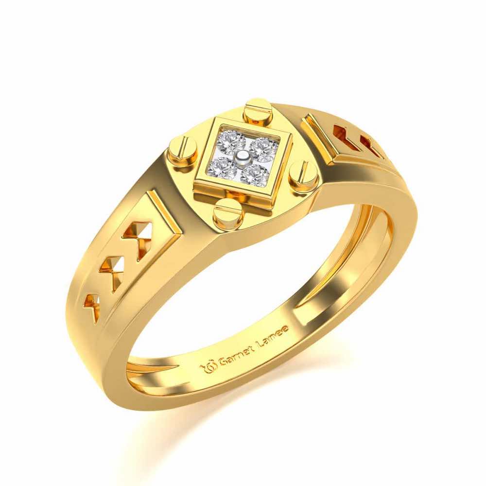 Geometric Ring For Men - Yellow Gold - Image 1