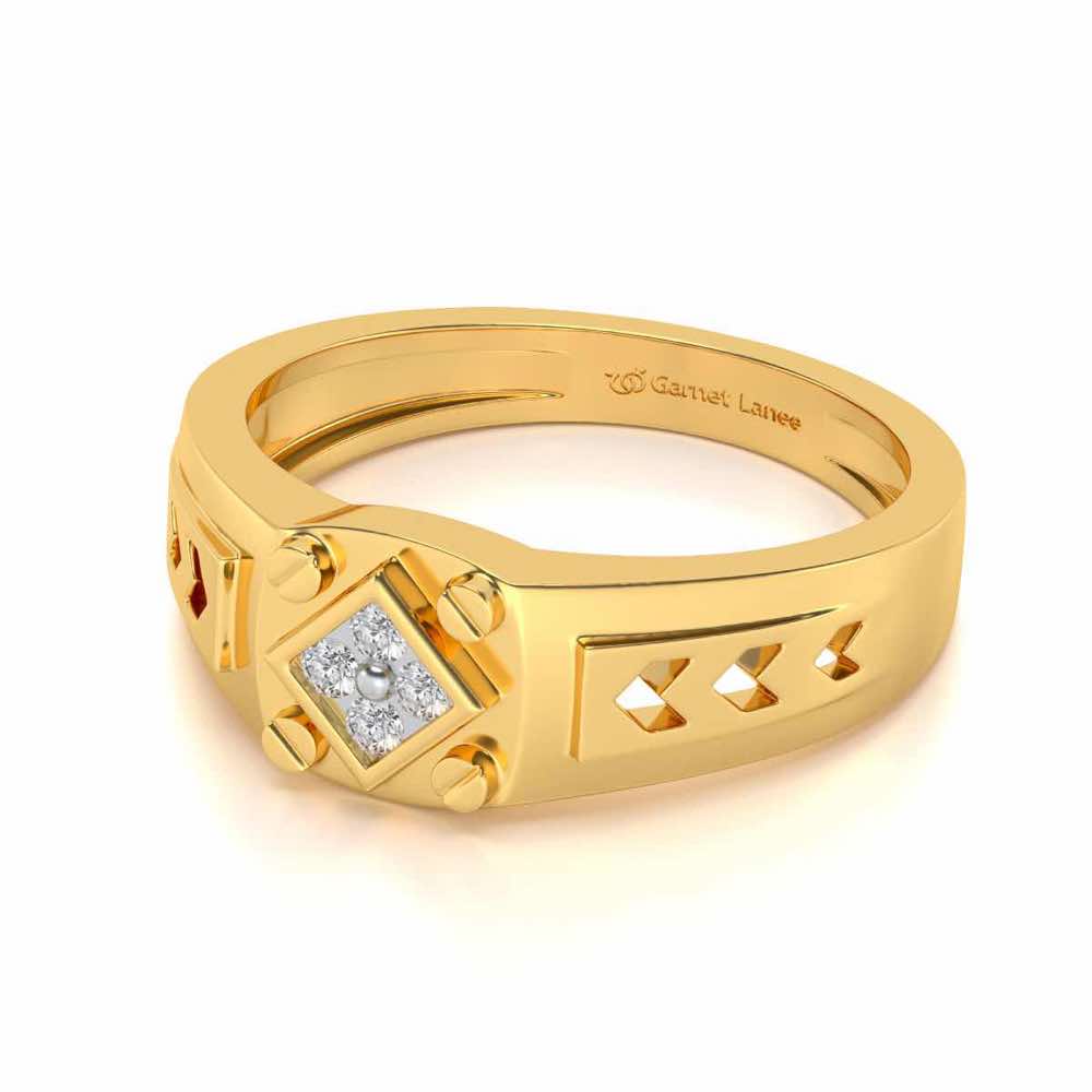 Geometric Ring For Men - Yellow Gold - Image 2