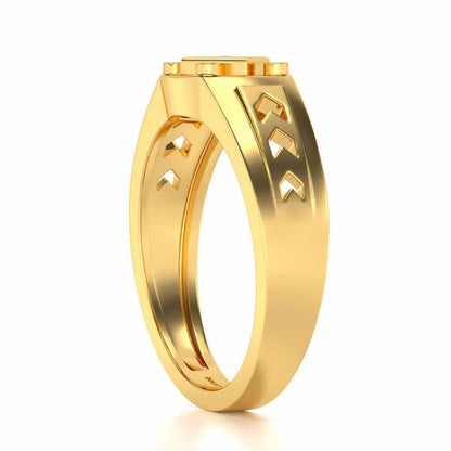 Geometric Ring For Men - Yellow Gold - Image 3