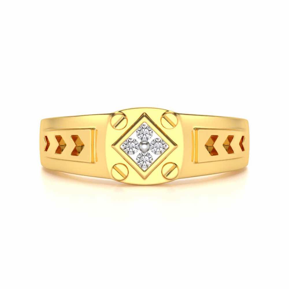 Geometric Ring For Men - Yellow Gold - Image 4