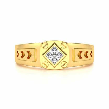 Geometric Ring For Men - Yellow Gold - Image 4