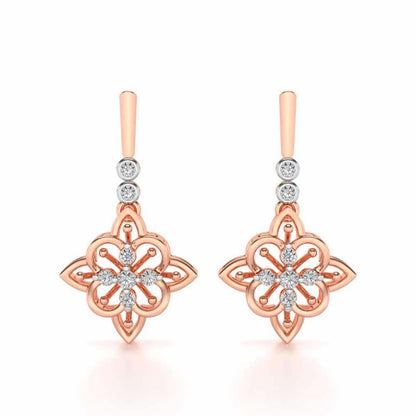Geometrical Drops Earrings - Rose Gold - Image 1