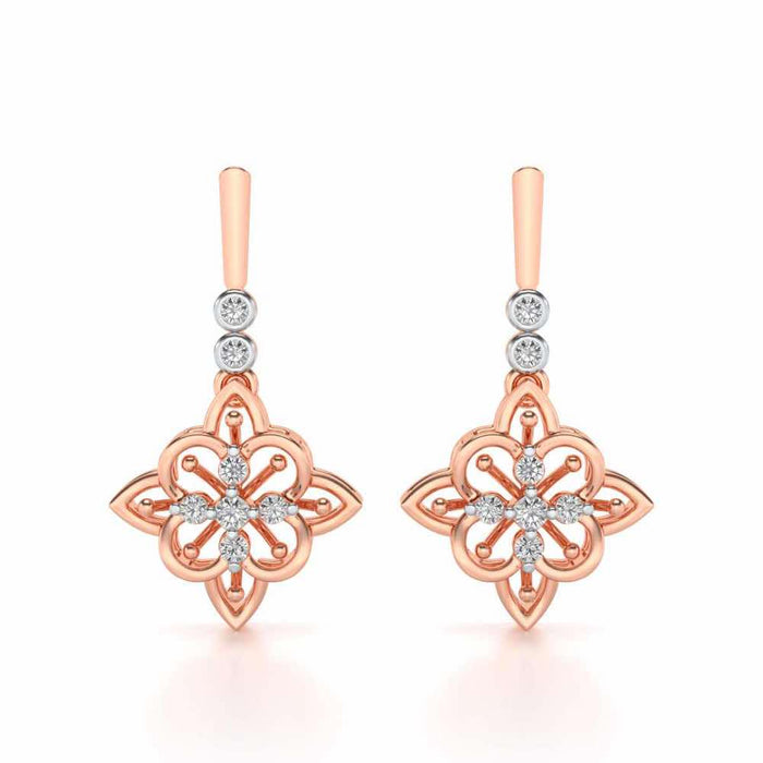 Geometrical Drops Earrings - Rose Gold - Image 1