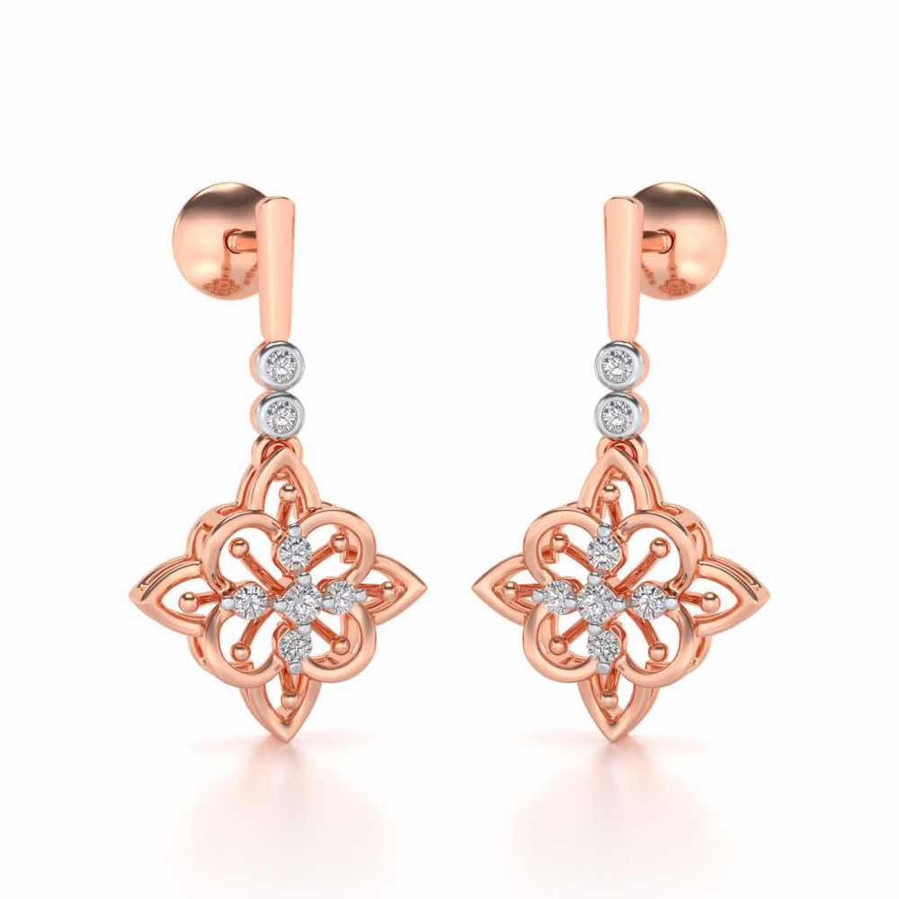 Geometrical Drops Earrings - Rose Gold - Image 2