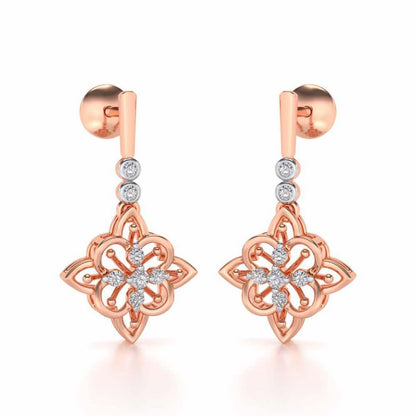 Geometrical Drops Earrings - Rose Gold - Image 2
