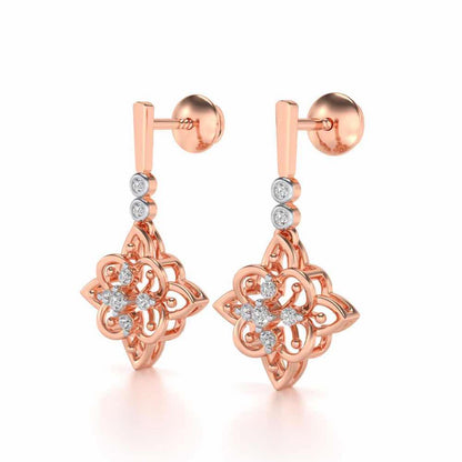 Geometrical Drops Earrings - Rose Gold - Image 3
