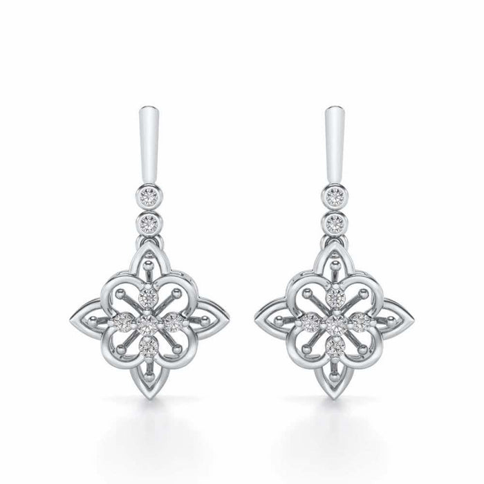 Geometrical Drops Earrings - White Gold - Image 1