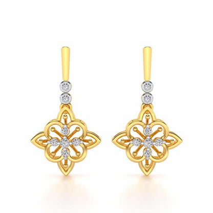 Geometrical Drops Earrings - Yellow Gold - Image 1
