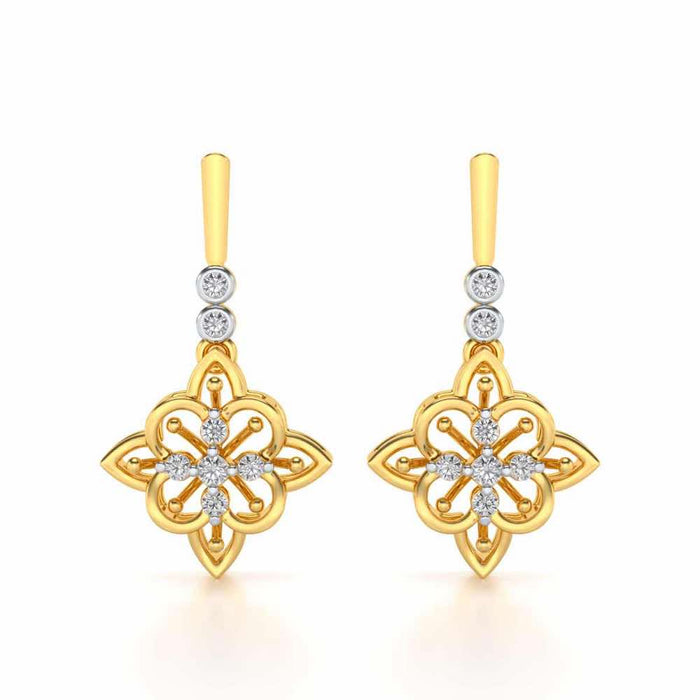 Geometrical Drops Earrings - Yellow Gold - Image 1