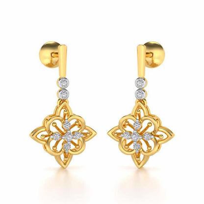 Geometrical Drops Earrings - Yellow Gold - Image 2