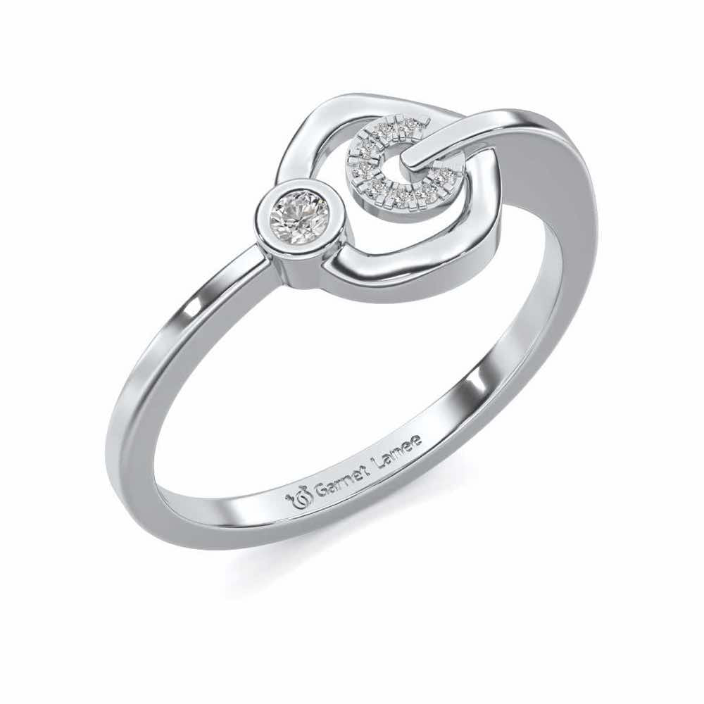 Gibbous Silver Ring - White Gold - Image 1