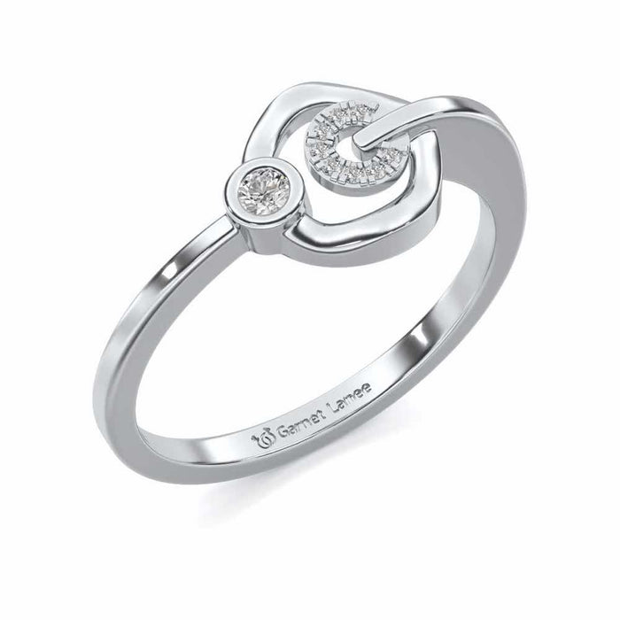 Gibbous Silver Ring - White Gold - Image 1
