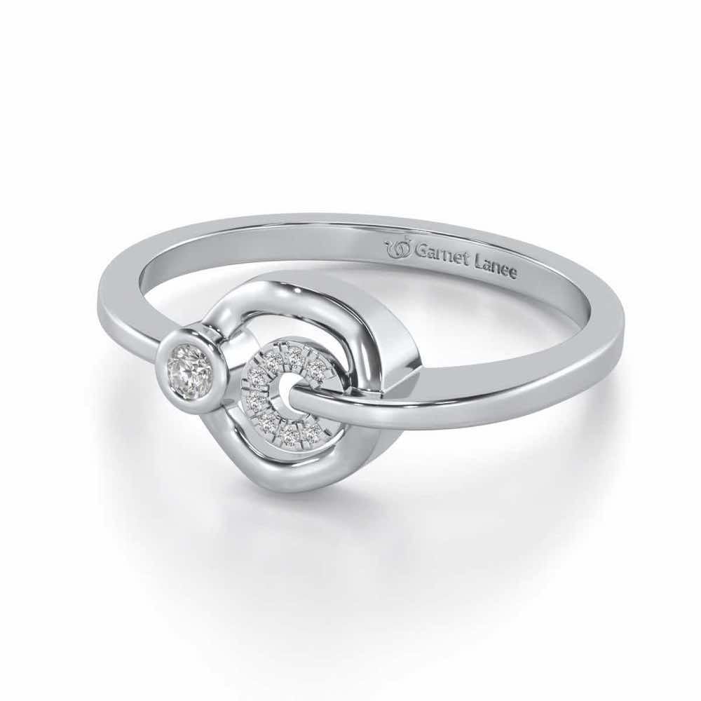 Gibbous Silver Ring - White Gold - Image 2