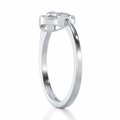 Gibbous Silver Ring - White Gold - Image 3