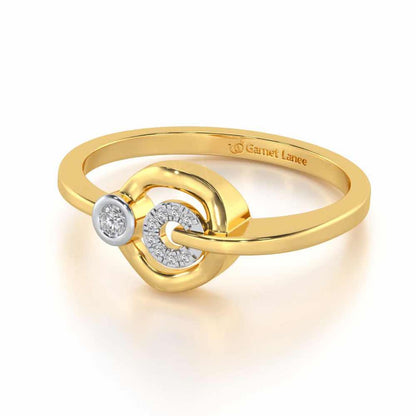 Gibbous Silver Ring - Yellow Gold - Image 2