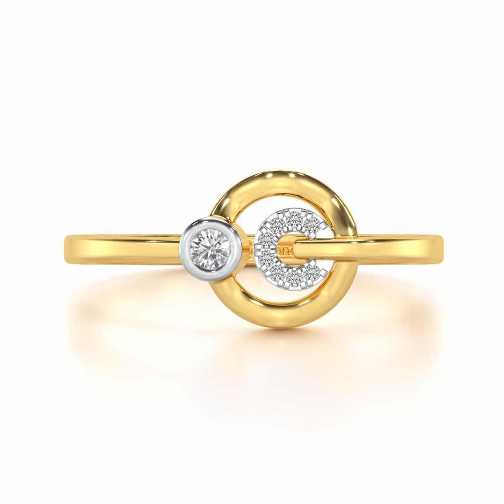 Gibbous Silver Ring - Yellow Gold - Image 4