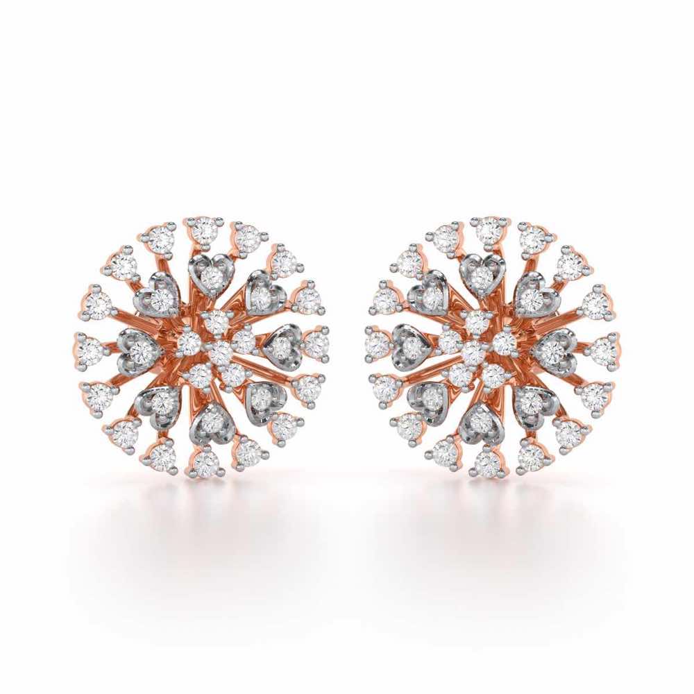 Gilded Grace Silver Earrings - Rose Gold - Image 1