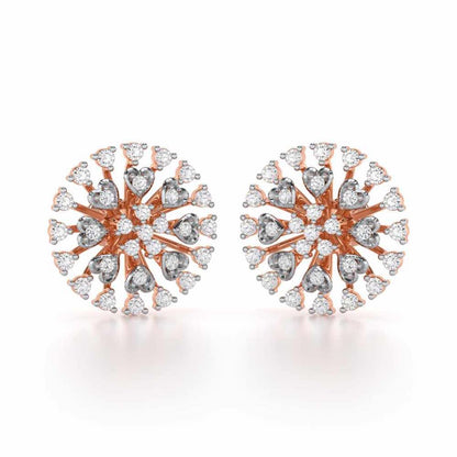 Gilded Grace Silver Earrings - Rose Gold - Image 1