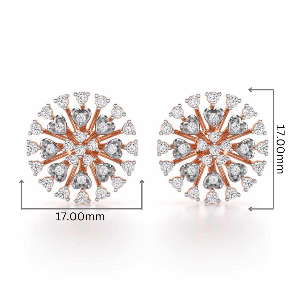 Gilded Grace Silver Earrings - Rose Gold - Image 2